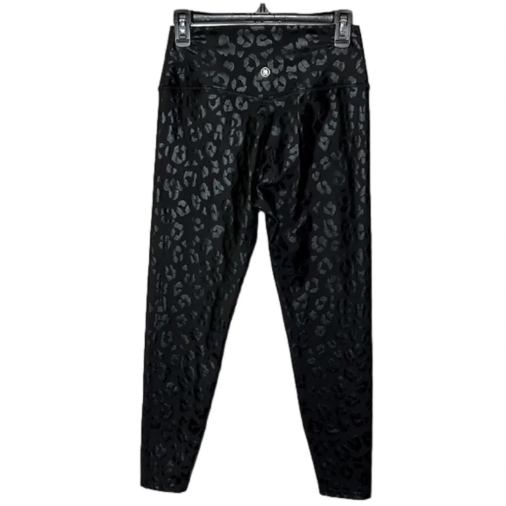 SAGE Collective Everyday Tight High Waisted Leopard Gloss Leggings - Size Large